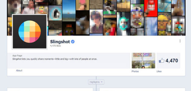 Facebook Page der Slingshot App