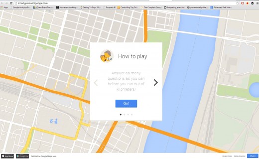 Smarty Pins Spiel von Google Maps