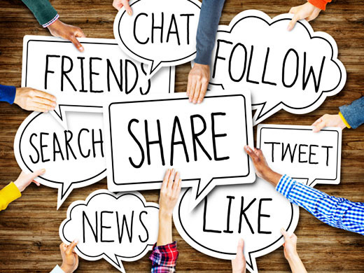 Group of Hands Holding Speech Bubbles with Social Issue Concept