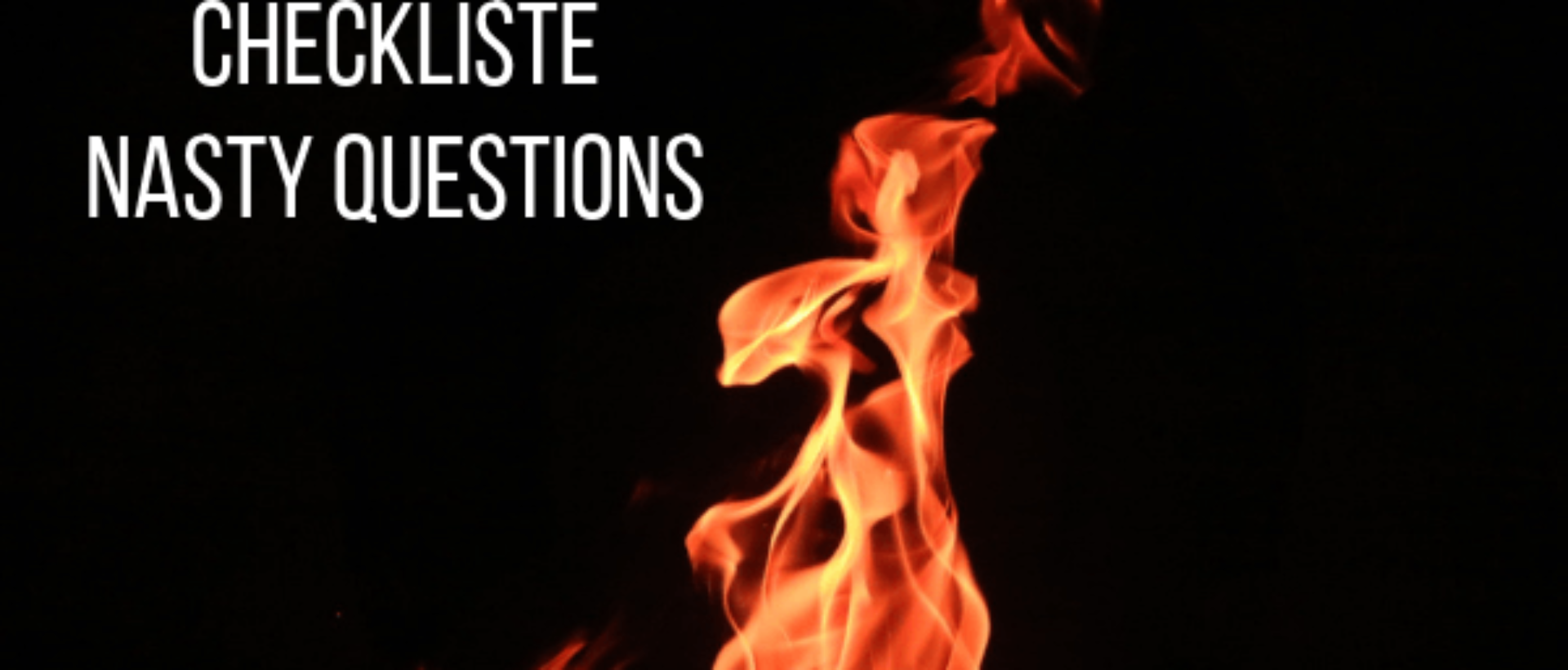 Eine Flamme mit schwarzem Hintergrund repräsentiert heikle Fragen.