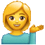 Das WhatsApp Emoji mit seitlich ausgestreckter Hand soll einen Service- oder Kundendienstmitarbeiter symbolisieren
