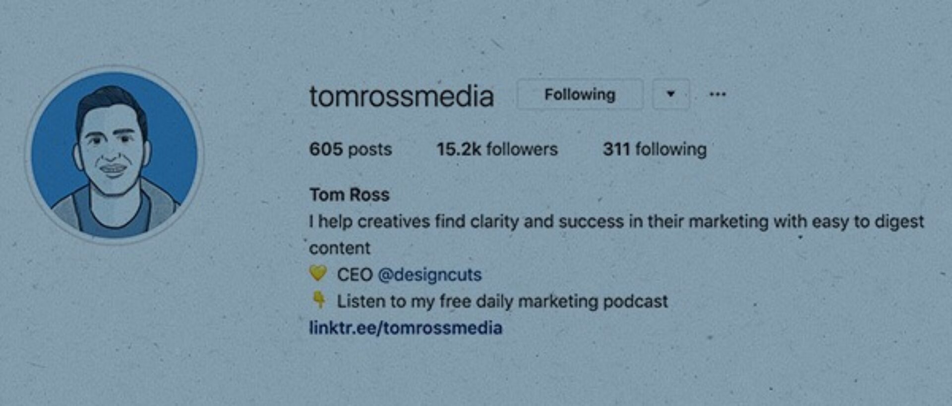 Titelbild mit Tom Ross' Instagram Account.