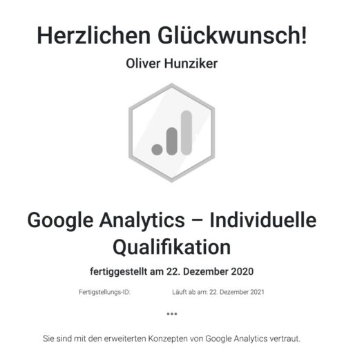 Google Analytics - Individuelle Qualifikation
