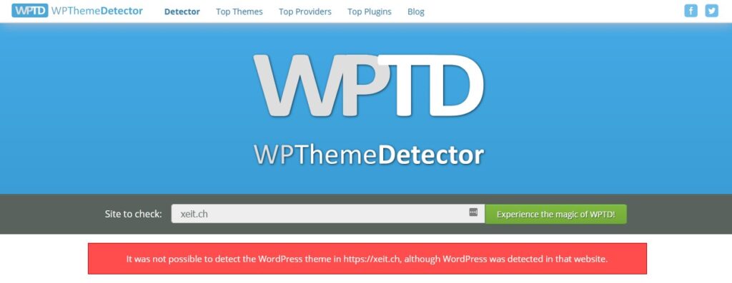 WPThemeDetector hilft Plugins und Themes herauszufinden.