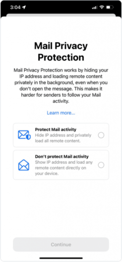 Mail Privacy Protection von Apple auf iOS15