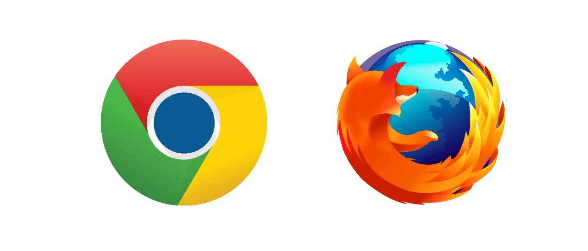 Browser von Google Chrome neben dem Browser Mozilla Firefox