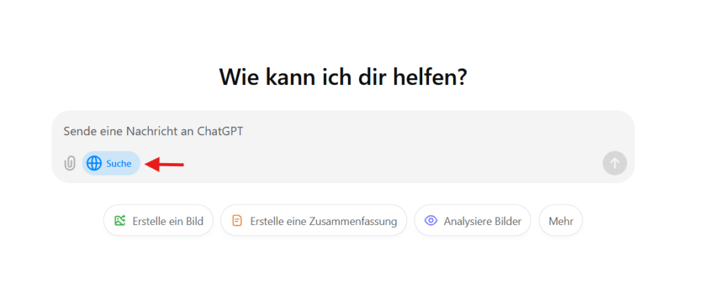 Screenshot der Search-Funktion von ChatGPT