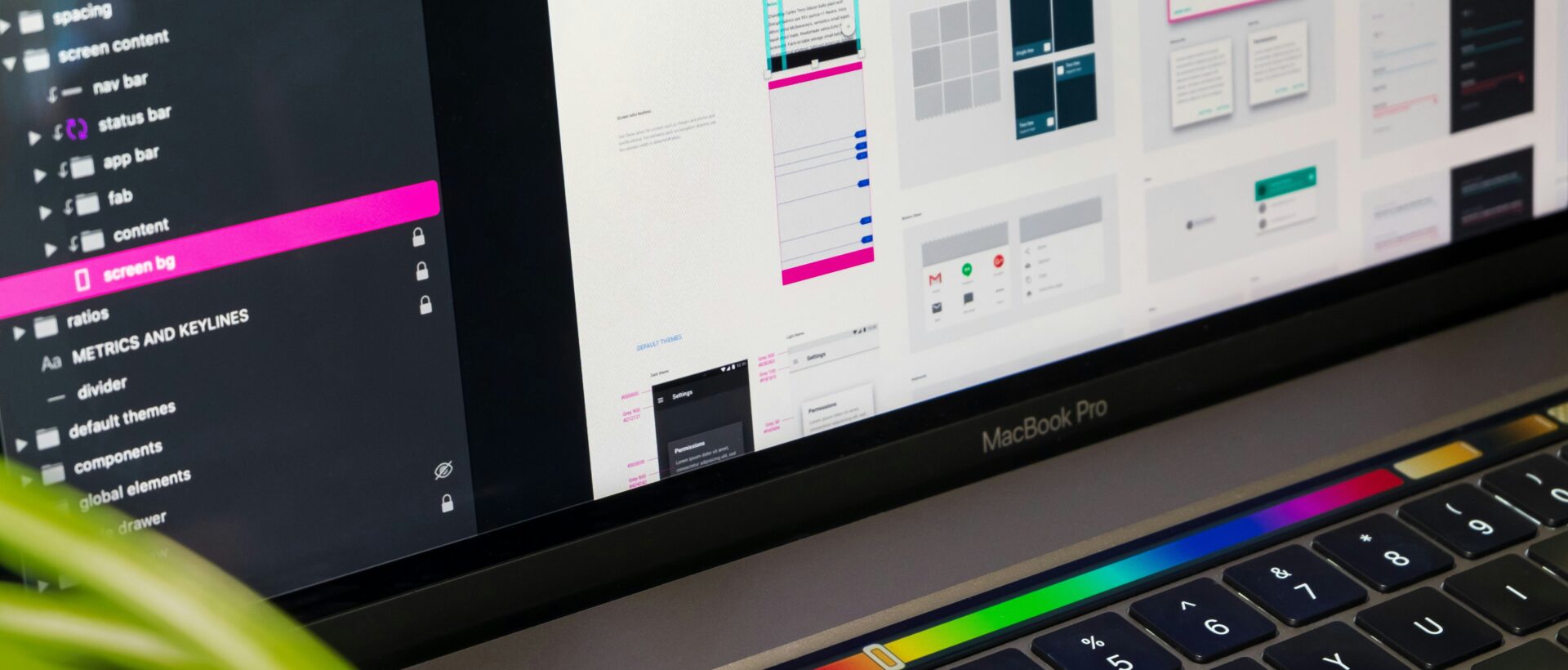 Blick auf einen Bildschirm mit einem Design System