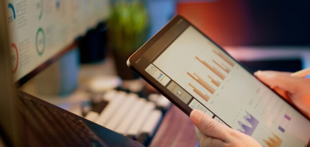 iPad with analytics tool